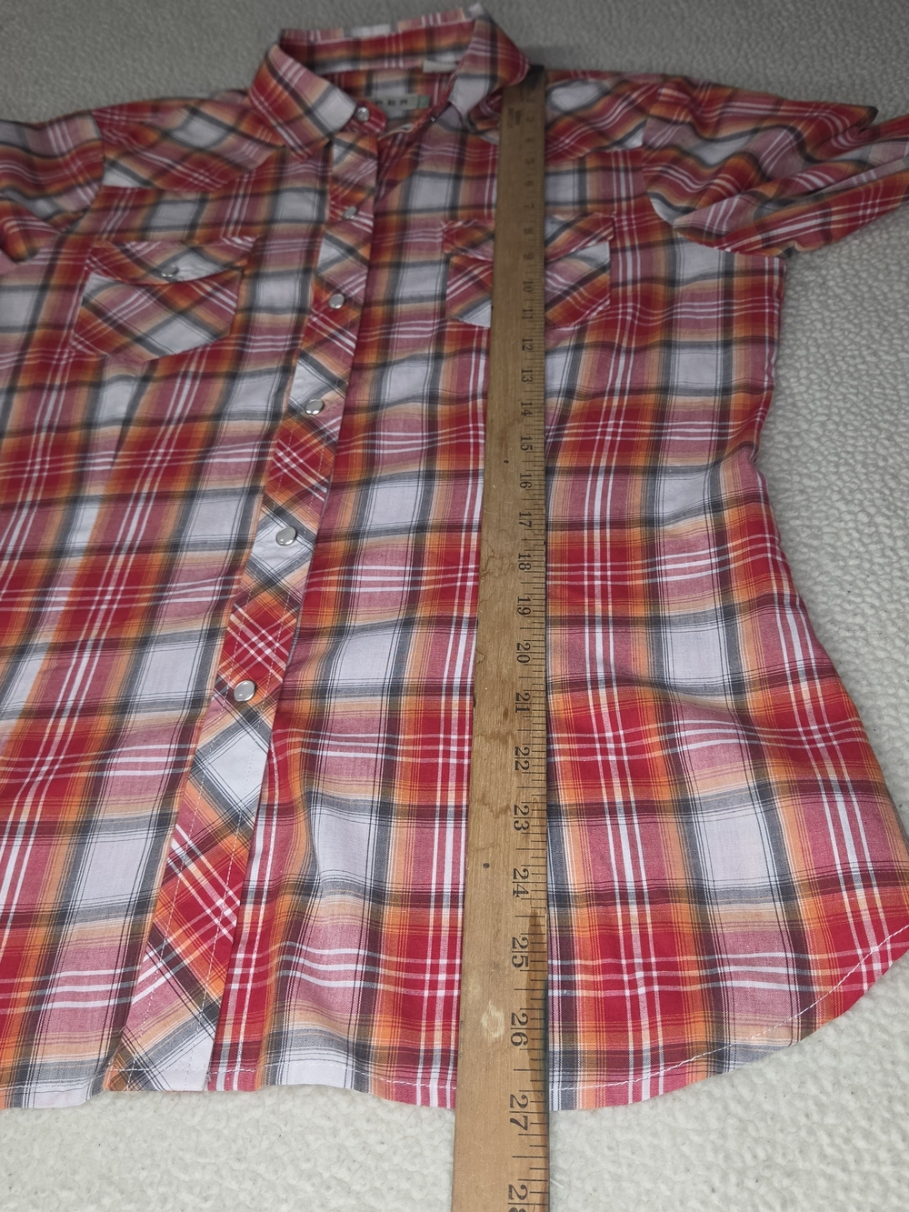 Roper Red Plaid Button-Up Shirt With Pearl Snaps Women's Size Medium - Picture 5 of 7